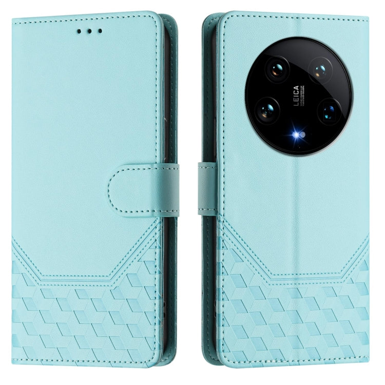 For Xiaomi 14 Ultra 5G Honeycomb Embossing RFID Leather Phone Case