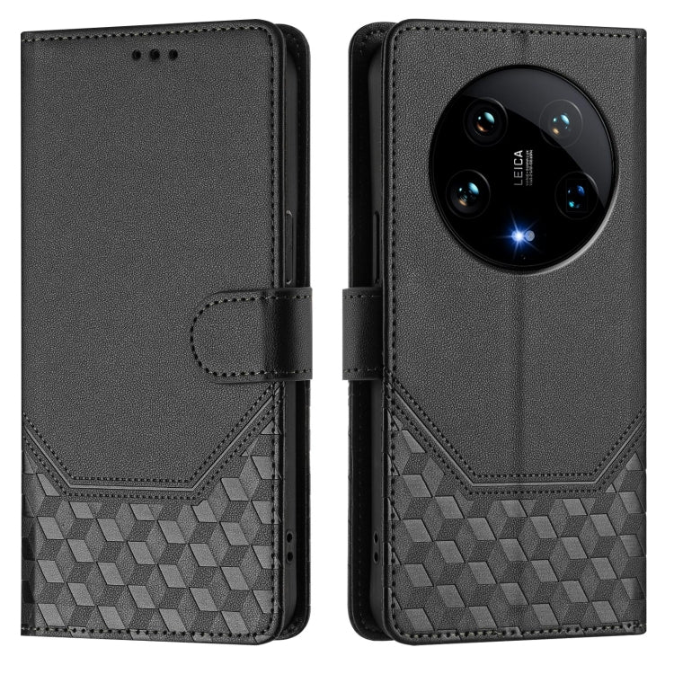 For Xiaomi 14 Ultra 5G Honeycomb Embossing RFID Leather Phone Case