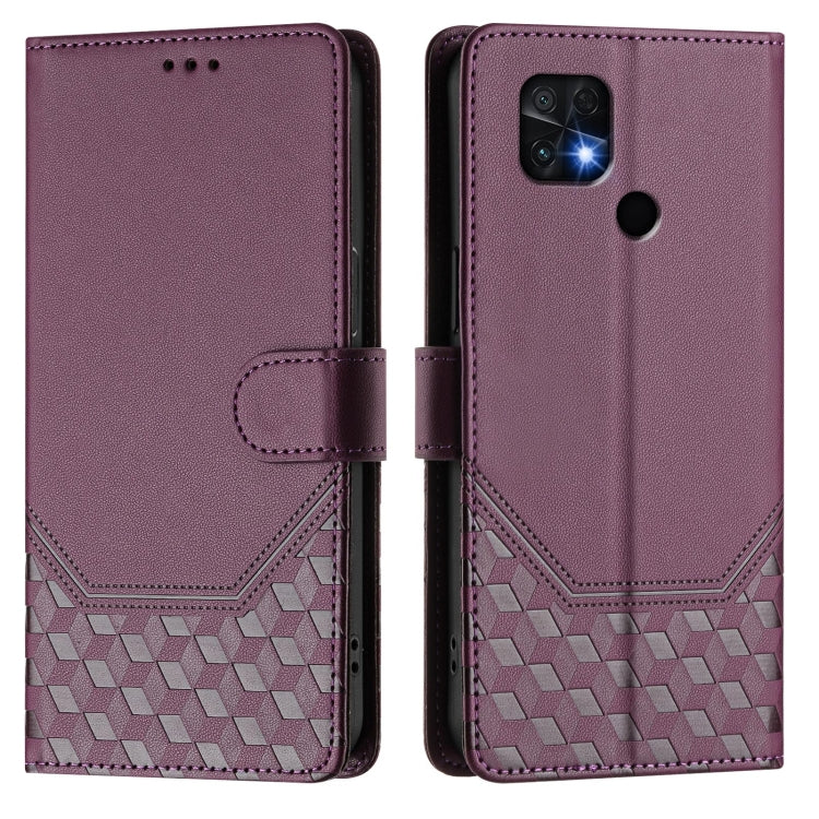 For Xiaomi Poco C40 / Redmi 10C Honeycomb Embossing RFID Leather Phone Case