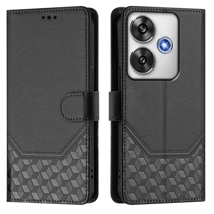For Xiaomi Poco F6 5G Honeycomb Embossing RFID Leather Phone Case