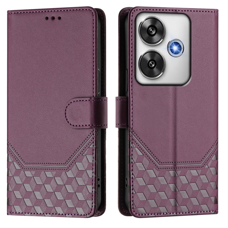 For Xiaomi Poco F6 5G Honeycomb Embossing RFID Leather Phone Case