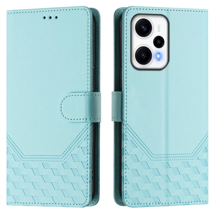 For Xiaomi Poco F5 / Redmi Note 12 Turbo 5G Honeycomb Embossing RFID Leather Phone Case