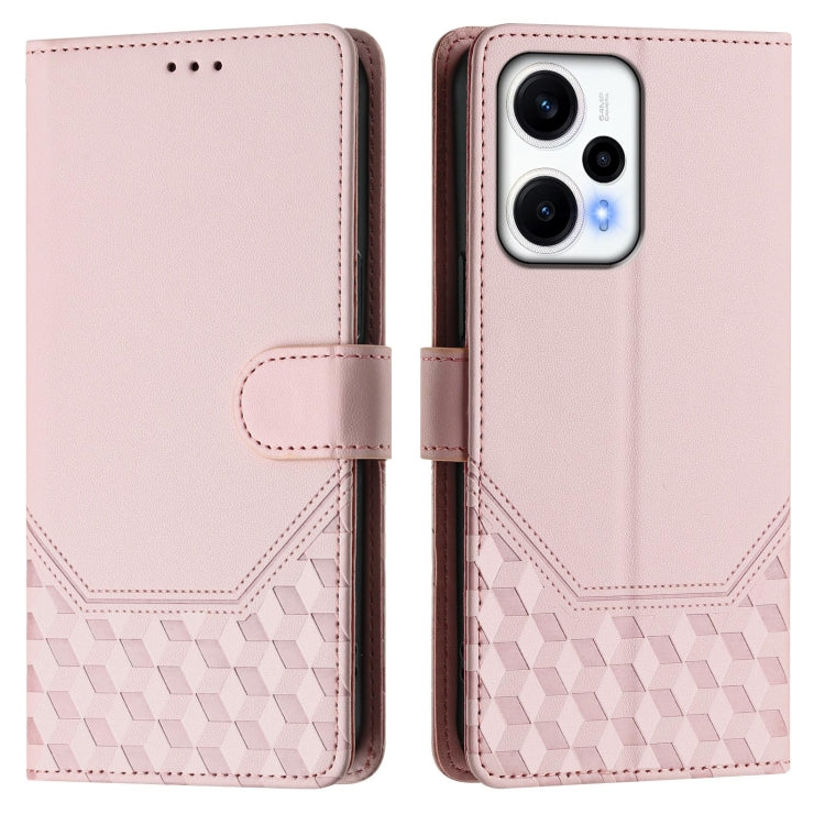 For Xiaomi Poco F5 / Redmi Note 12 Turbo 5G Honeycomb Embossing RFID Leather Phone Case