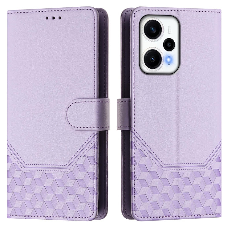 For Xiaomi Poco F5 / Redmi Note 12 Turbo 5G Honeycomb Embossing RFID Leather Phone Case