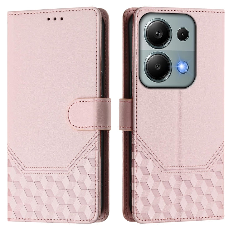 For Xiaomi Poco M6 Pro 4G Honeycomb Embossing RFID Leather Phone Case