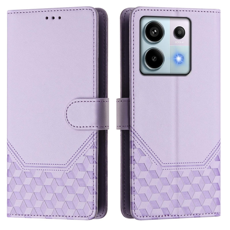 For Xiaomi Poco X6 5G Honeycomb Embossing RFID Leather Phone Case