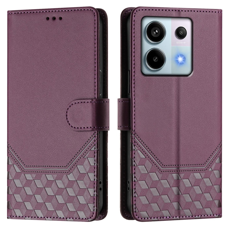 For Xiaomi Poco X6 5G Honeycomb Embossing RFID Leather Phone Case