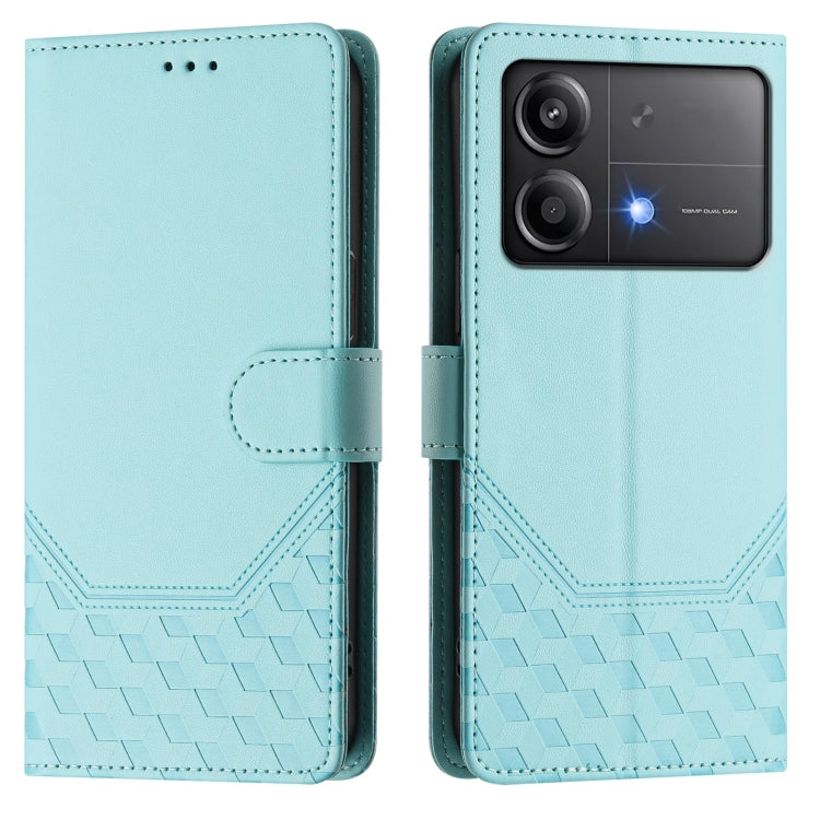 For Xiaomi Poco X6 Neo 5G Honeycomb Embossing RFID Leather Phone Case