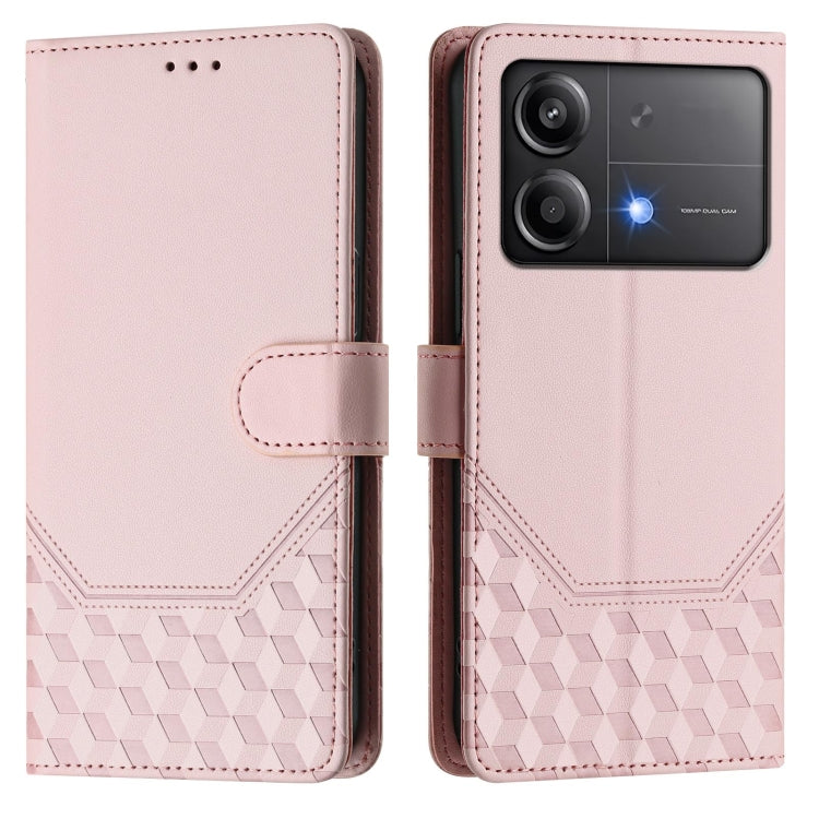 For Xiaomi Poco X6 Neo 5G Honeycomb Embossing RFID Leather Phone Case