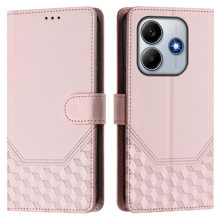 For Xiaomi Poco M7 Pro 5G Honeycomb Embossing RFID Leather Phone Case
