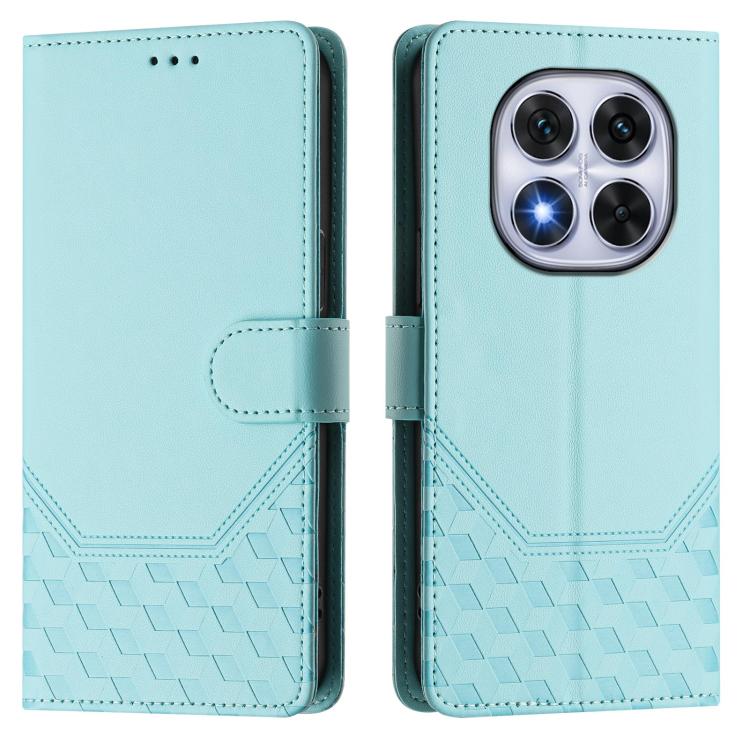 For Xiaomi Poco X7 5G / Redmi Note 14 Pro 5G Honeycomb Embossing RFID Leather Phone Case