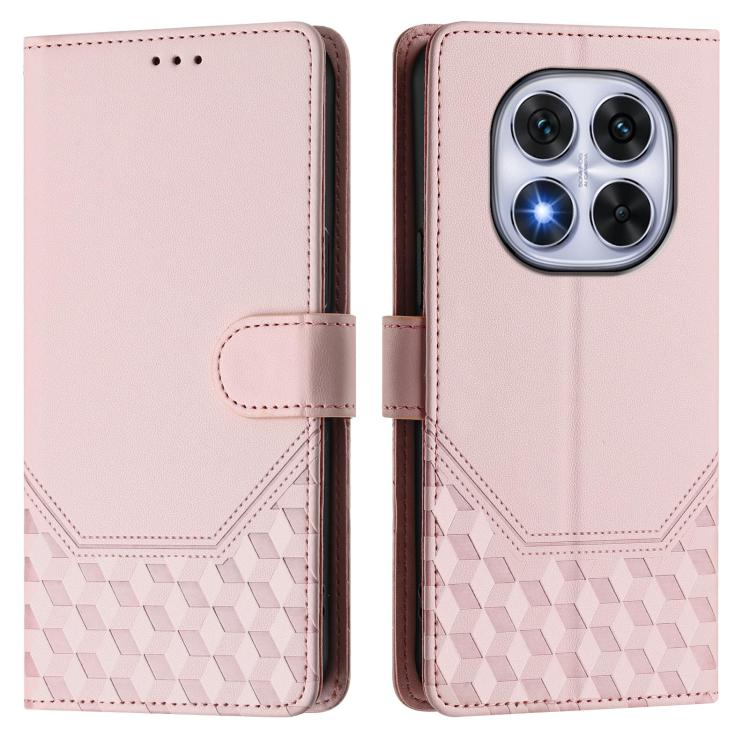 For Xiaomi Poco X7 5G / Redmi Note 14 Pro 5G Honeycomb Embossing RFID Leather Phone Case