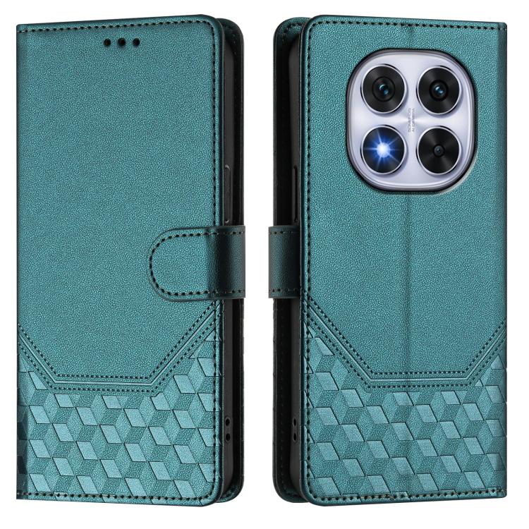 For Xiaomi Poco X7 5G / Redmi Note 14 Pro 5G Honeycomb Embossing RFID Leather Phone Case