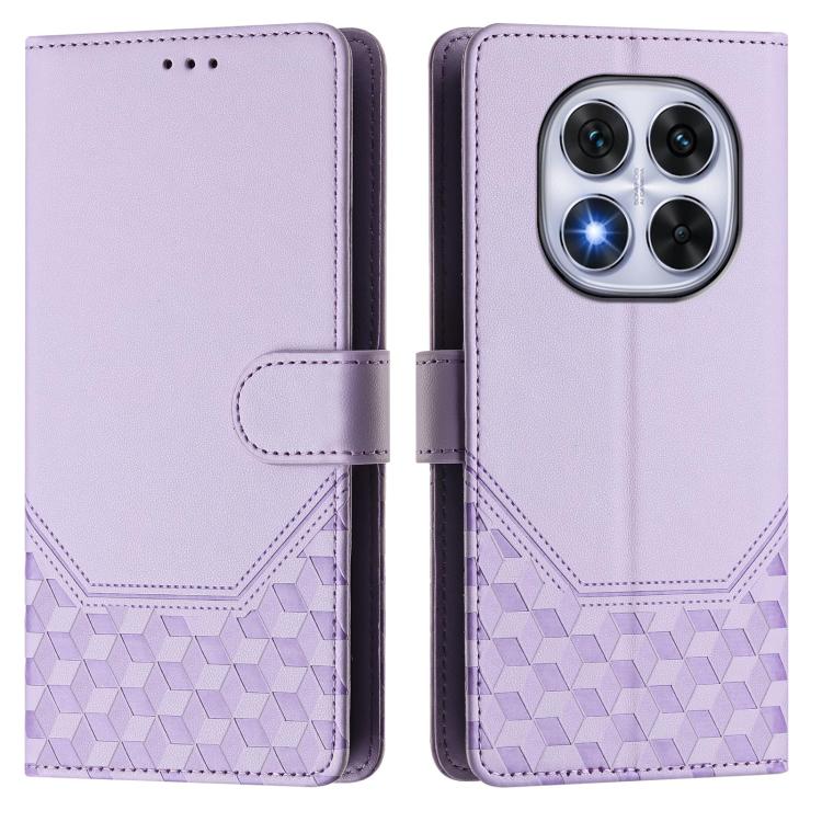 For Xiaomi Poco X7 5G / Redmi Note 14 Pro 5G Honeycomb Embossing RFID Leather Phone Case
