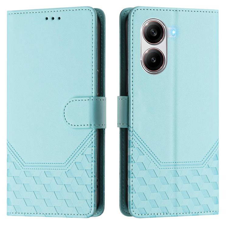 For Xiaomi Poco X7 Pro 5G / Redmi Turbo 4 5G Honeycomb Embossing RFID Leather Phone Case