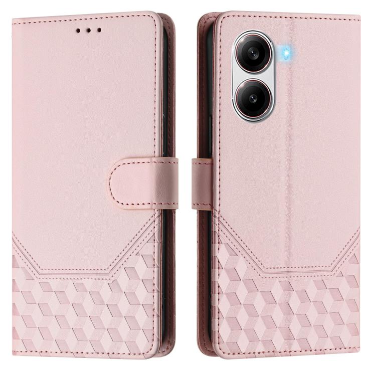 For Xiaomi Poco X7 Pro 5G / Redmi Turbo 4 5G Honeycomb Embossing RFID Leather Phone Case