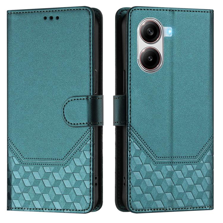 For Xiaomi Poco X7 Pro 5G / Redmi Turbo 4 5G Honeycomb Embossing RFID Leather Phone Case