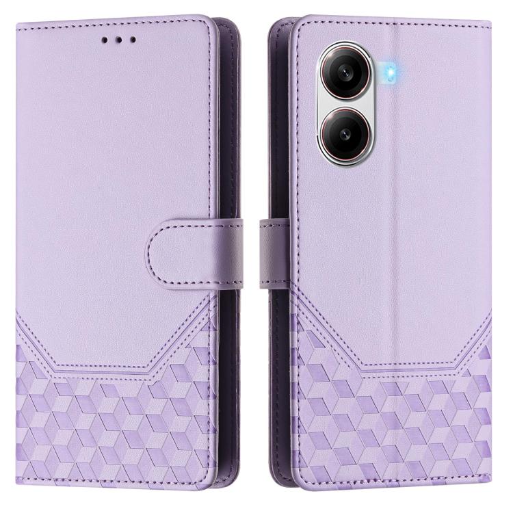 For Xiaomi Poco X7 Pro 5G / Redmi Turbo 4 5G Honeycomb Embossing RFID Leather Phone Case