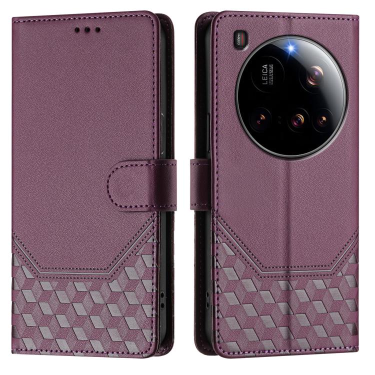 For Xiaomi 15 Ultra Honeycomb Embossing RFID Leather Phone Case