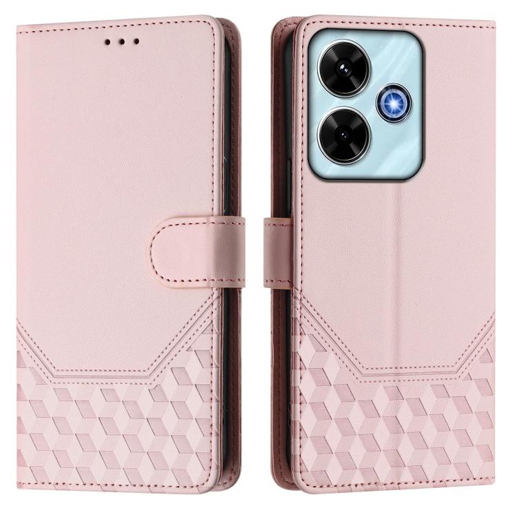 For Xiaomi Poco M6 Plus / Redmi 13x 4G Honeycomb Embossing RFID Leather Phone Case