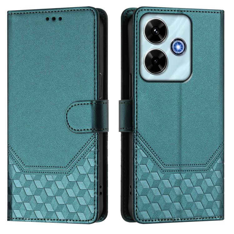 For Xiaomi Poco M6 Plus / Redmi 13x 4G Honeycomb Embossing RFID Leather Phone Case