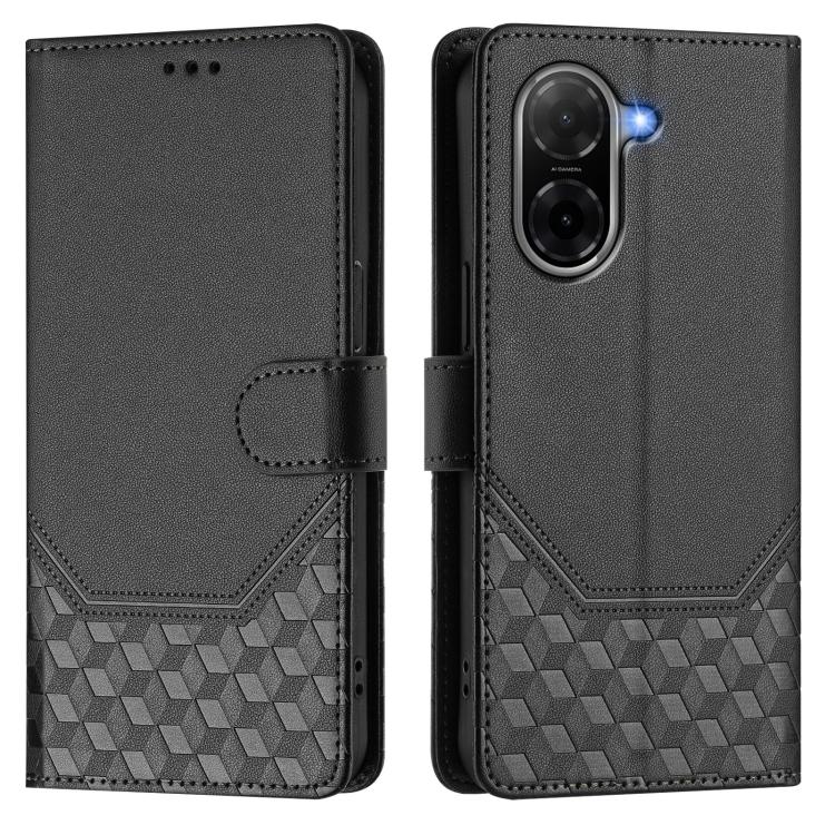 For Xiaomi Poco C71 / Redmi A5 4G 171.7mm Honeycomb Embossing RFID Leather Phone Case