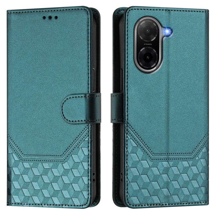 For Xiaomi Poco C71 / Redmi A5 4G 171.7mm Honeycomb Embossing RFID Leather Phone Case