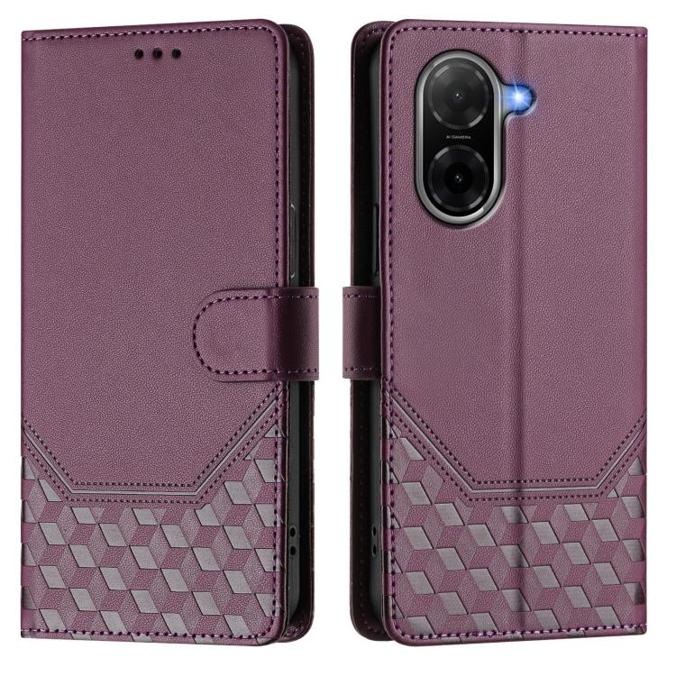 For Xiaomi Poco C71 / Redmi A5 4G 171.7mm Honeycomb Embossing RFID Leather Phone Case