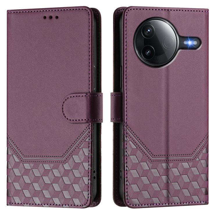 For Xiaomi Poco F7 Pro / F7 Ultra Honeycomb Embossing RFID Leather Phone Case
