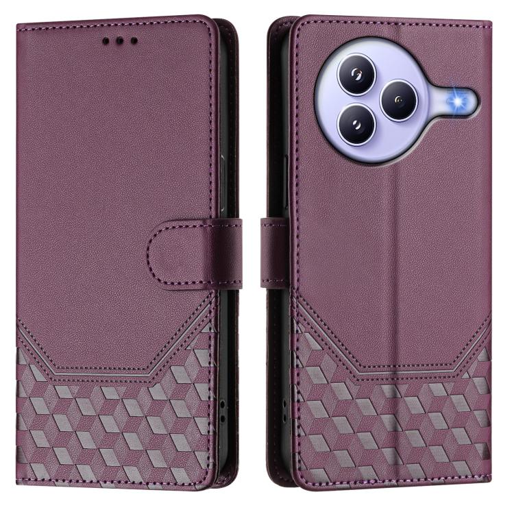 For Xiaomi Civi 5 Pro 5G Honeycomb Embossing RFID Leather Phone Case