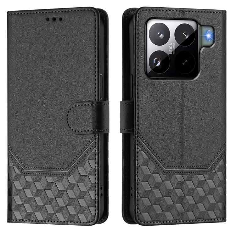 For Xiaomi 15S Pro 5G Honeycomb Embossing RFID Leather Phone Case