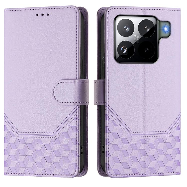 For Xiaomi 15S Pro 5G Honeycomb Embossing RFID Leather Phone Case
