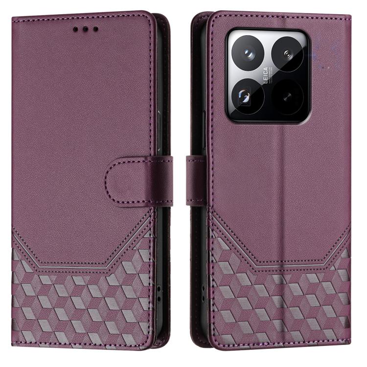 For Xiaomi 15T 5G Honeycomb Embossing RFID Leather Phone Case