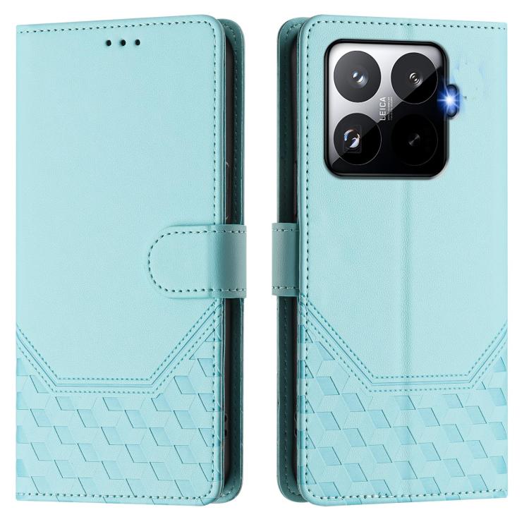 For Xiaomi 15T Pro 5G Honeycomb Embossing RFID Leather Phone Case