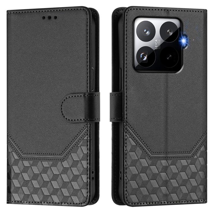 For Xiaomi 15T Pro 5G Honeycomb Embossing RFID Leather Phone Case