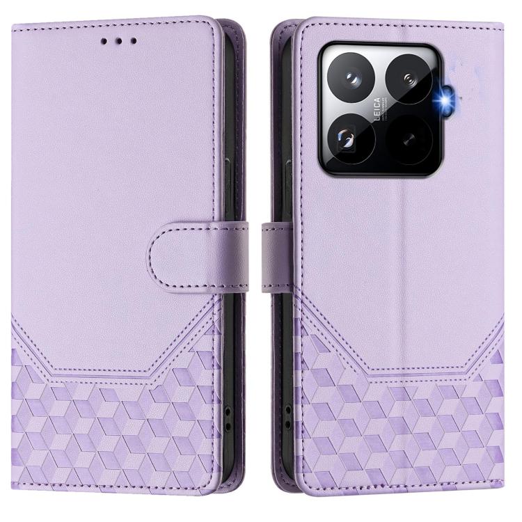 For Xiaomi 15T Pro 5G Honeycomb Embossing RFID Leather Phone Case