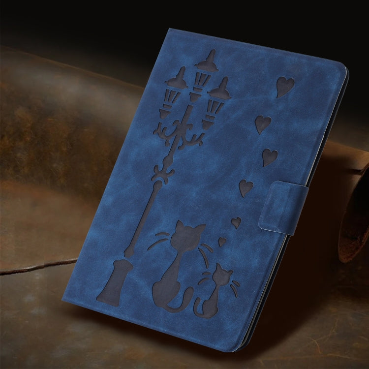 For Lenovo Tab M9 / TB-310FU Embossed Couple Cat Smart Tablet Leather Case