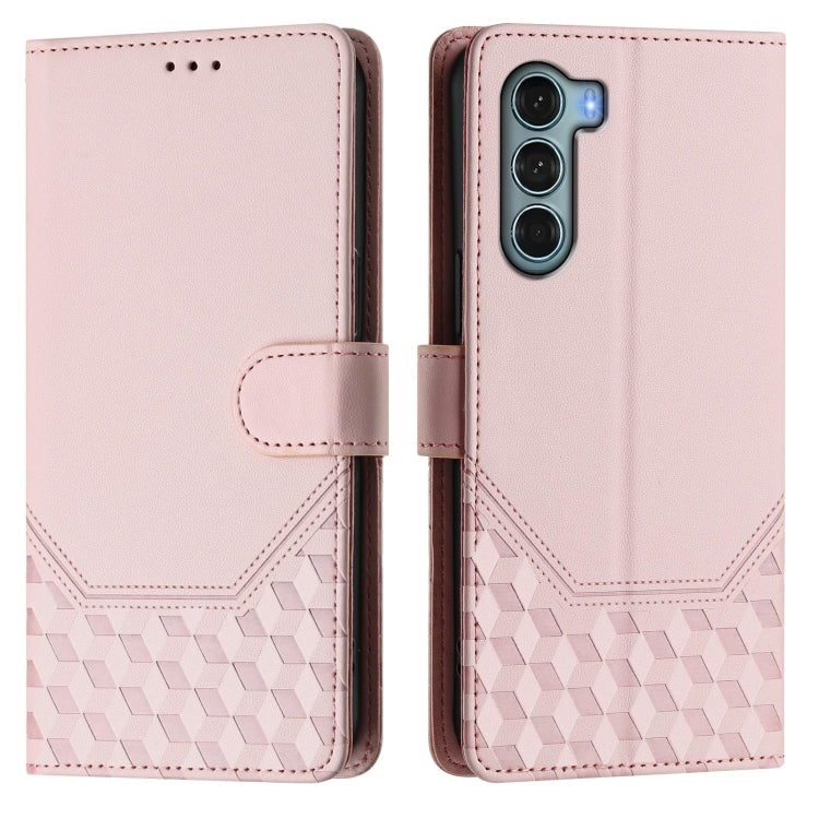 For Motorola Edge S30 / Moto G200 5G Honeycomb Embossing RFID Leather Phone Case