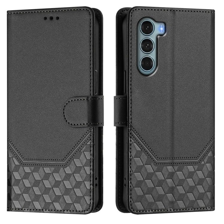 For Motorola Edge S30 / Moto G200 5G Honeycomb Embossing RFID Leather Phone Case