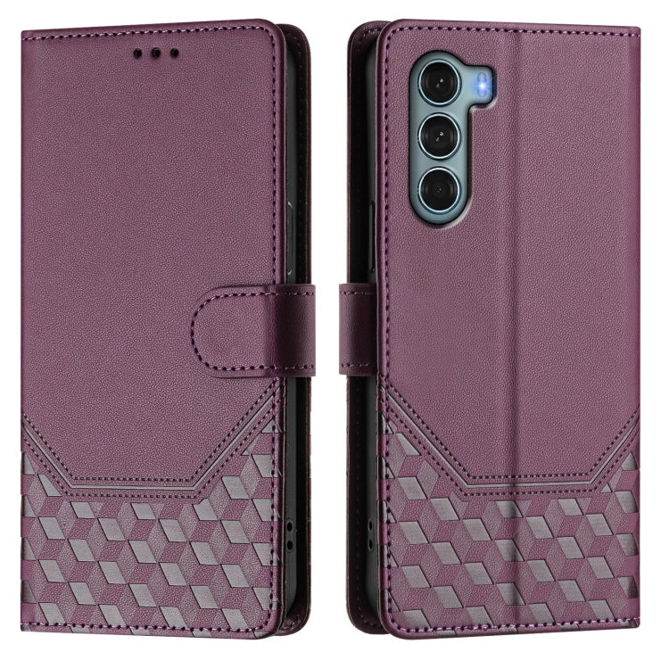 For Motorola Edge S30 / Moto G200 5G Honeycomb Embossing RFID Leather Phone Case