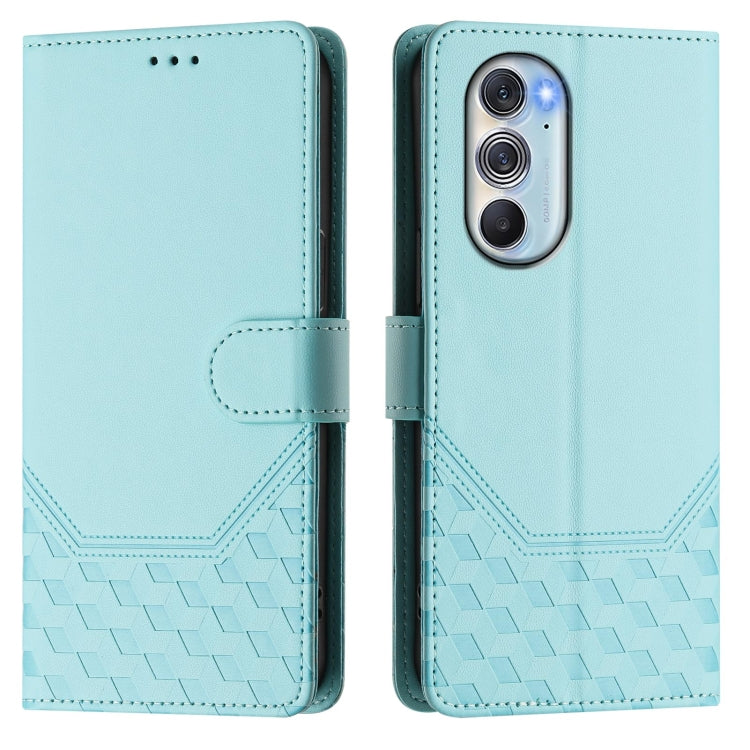For Motorola Edge X30 / Edge 30 Pro Honeycomb Embossing RFID Leather Phone Case