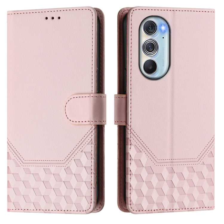 For Motorola Edge X30 / Edge 30 Pro Honeycomb Embossing RFID Leather Phone Case