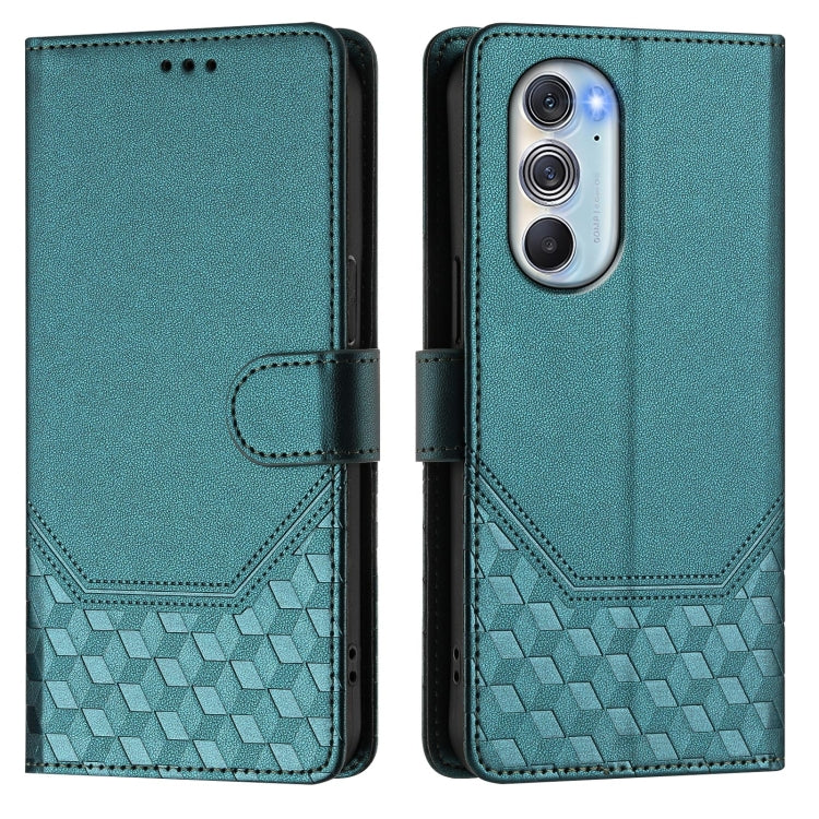 For Motorola Edge X30 / Edge 30 Pro Honeycomb Embossing RFID Leather Phone Case