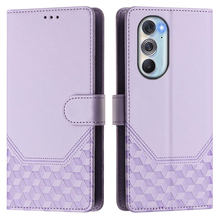 For Motorola Edge X30 / Edge 30 Pro Honeycomb Embossing RFID Leather Phone Case