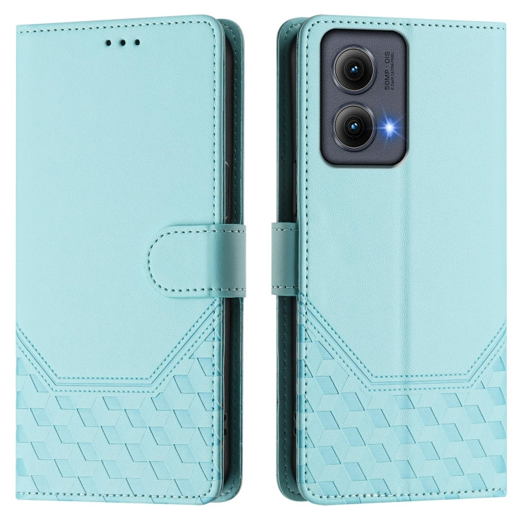 For Motorola Edge 5G 2024 Honeycomb Embossing RFID Leather Phone Case