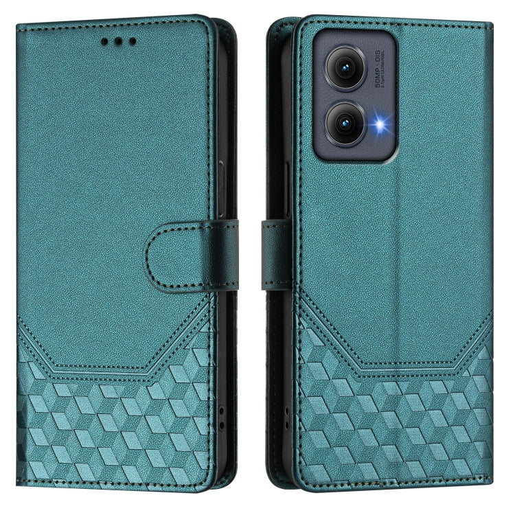 For Motorola Edge 5G 2024 Honeycomb Embossing RFID Leather Phone Case