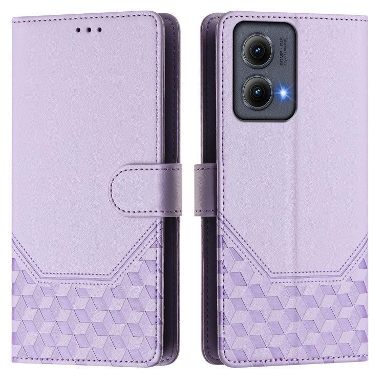 For Motorola Edge 5G 2024 Honeycomb Embossing RFID Leather Phone Case