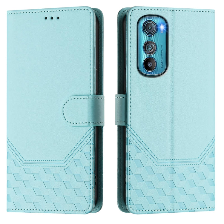 For Motorola Edge 30 Honeycomb Embossing RFID Leather Phone Case