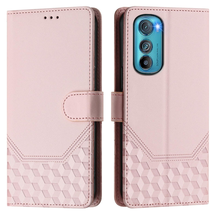 For Motorola Edge 30 Honeycomb Embossing RFID Leather Phone Case