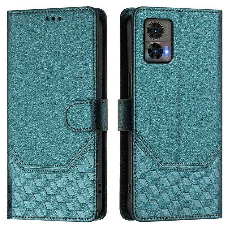 For Motorola Edge 30 Neo Honeycomb Embossing RFID Leather Phone Case